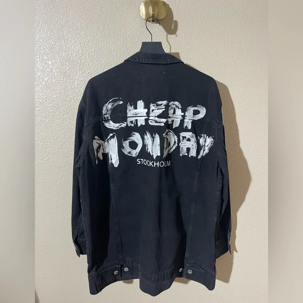 Cheap Monday Black Graphic Denim Jacket - Picture 3 of 7
